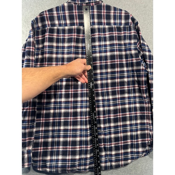 JACHS Flannel Shirt‎ Men's Large Multicolor Plaid 100% Cotton Pockets Button-Up - Picture 10 of 11